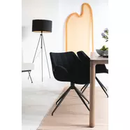Doulton design szék, fekete bouclé, fekete fém láb