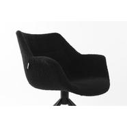 Doulton design szék, fekete bouclé, fekete fém láb