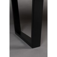 Aka étkezőasztal, tömör akácfa, fekete fém láb, 220 cm