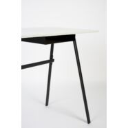 Good Plastic íróasztal, fehér műanyag, fekete fém láb