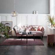 Ria 3 személyes kanapé, rózsaszín bársony