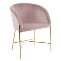Nelson design szék, rózsaszín bársony, aranyozott króm láb