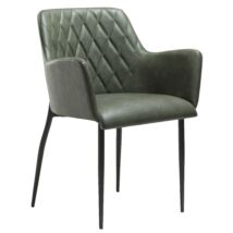 Rombo design szék, zöld textilbőr