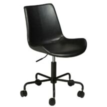 Hype görgős design szék, fekete bőr