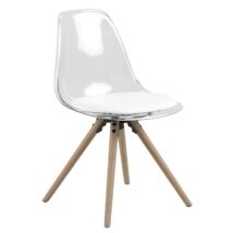 Henning design szék, átlátszó- fehér