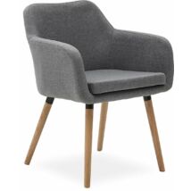 Charlton karfás design szék, világosszürke szövet
