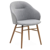 Ashton karfás design szék, világosszürke szövet