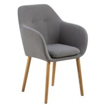 Emilia karfás design szék, világosszürke szövet