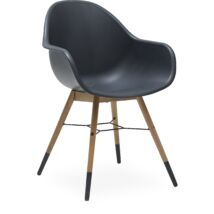 Copenhagen kerti szék, fekete, eukaliptusz láb