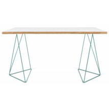 Flow asztal, fehér/menta, 140 cm