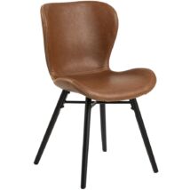 Batilda design szék, brandy textilbőr, fekete láb