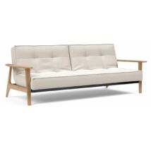 Splitback ágyazható kanapé, frej karfás, törtfehér szövet, tölgy láb