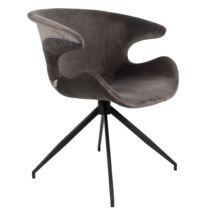 Mia design karfás szék, sötétszürke bársony
