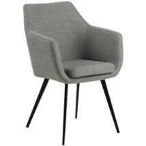Flora design szék, világosszürke, fekete fém láb