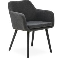 Charlton karfás design szék, sötétszürke szövet