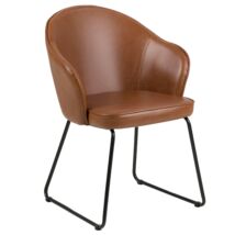 Mitzie design szék, barna textilbőr, fekete láb