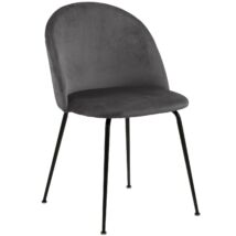 Lousie design szék, sötétszürke, fekete fém láb