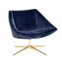 Elegant lounge fotel, kék bársony