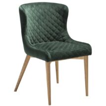 Vetro design szék, zöld bársony, tölgy láb