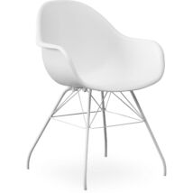 Copenhagen kerti szék, fehér, fehér fém láb