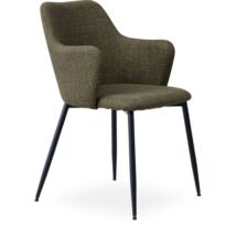 Skylar design szék, khaki, fekete fém láb