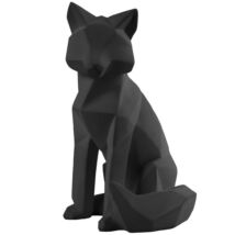 Origami Fox szobor, H26 cm, matt fekete