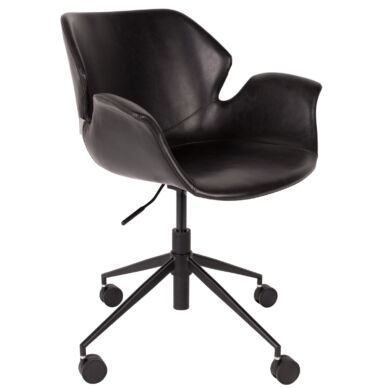 Nikki irodai design szék, fekete textilbőr