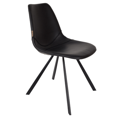 Franky design szék, fekete textilbőr