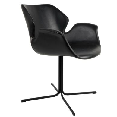 Nikki design karfás szék, fekete textilbőr