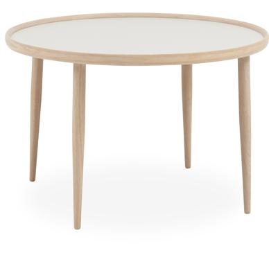Halland dohányzóasztal, világosszürke, tölgy láb, D80 cm