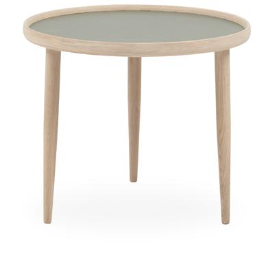 Halland dohányzóasztal, zöld, tölgy láb, D55 cm
