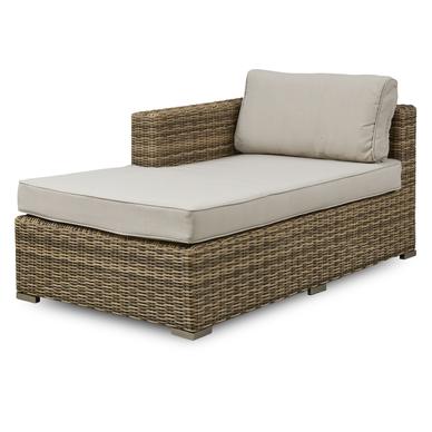Calvi bal ottomán modul, törtfehér, natúr rattan