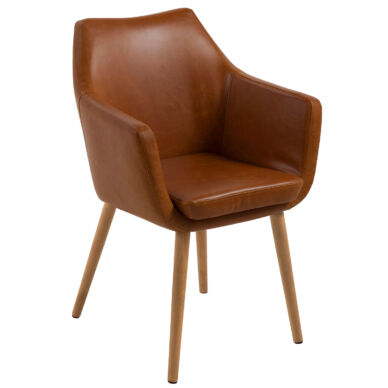 Flora design karfás szék, brandy textilbőr