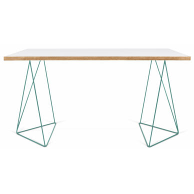 Flow asztal, fehér/menta, 140 cm