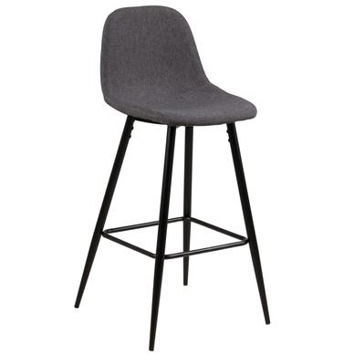 Wilma design bárszék, sötétszürke szövet, fekete láb
