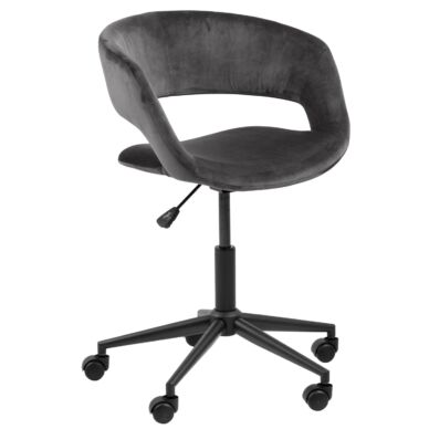 Grace irodai design szék, sötétszürke bársony