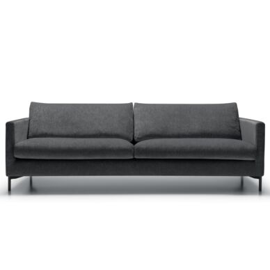 Impulse 4 személyes kanapé, szürke szövet fekete fém láb
