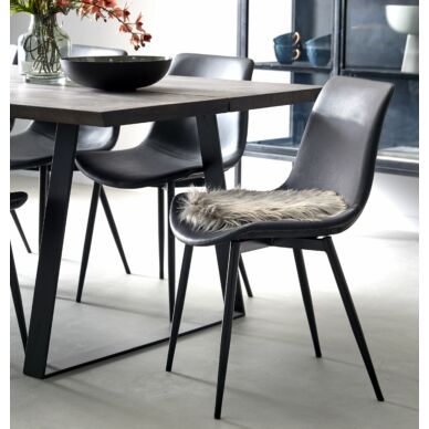 Carolina design szék, fekete textilbőr