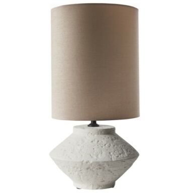 Billdal/Liddy asztali lámpa, bézs lámpaernyő, fehér terrakotta talp