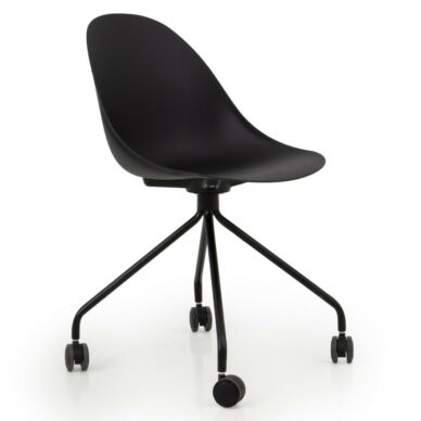Work irodai szék, fekete, fekete fém láb