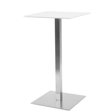 Chill bárasztal, fehér/króm, 60x60 cm