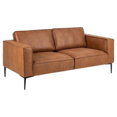 Montebello 2,5 üléses kanapé, brandy textilbőr, fekete acél láb