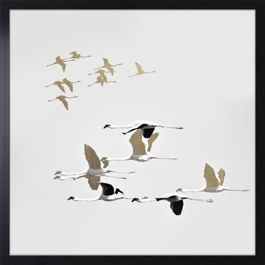 Cranes in flight kép, 53x53 cm