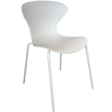 Heir design szék, fehér, fehérre festett fém láb