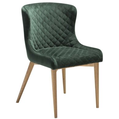 Vetro design szék, zöld bársony, tölgy láb