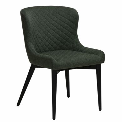 Vetro design szék, zöld szövet, fekete fa láb