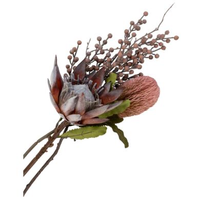 King Protea művirág csokor, rózsaszín keverék