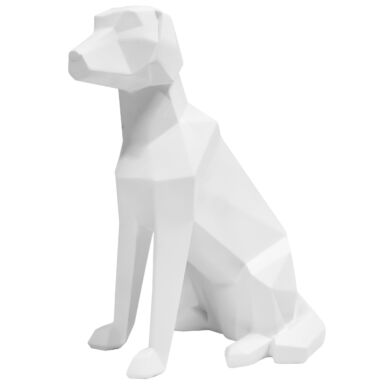 Origami Dog szobor, matt fehér