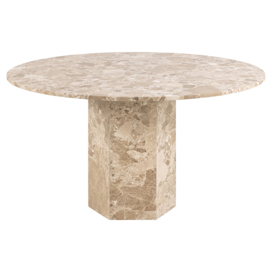 Naxos étkezőasztal, barna márvány, D130 cm