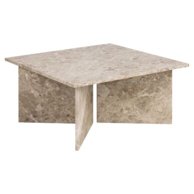 Vega dohányzóasztal, 90x90cm, bézs, márvány